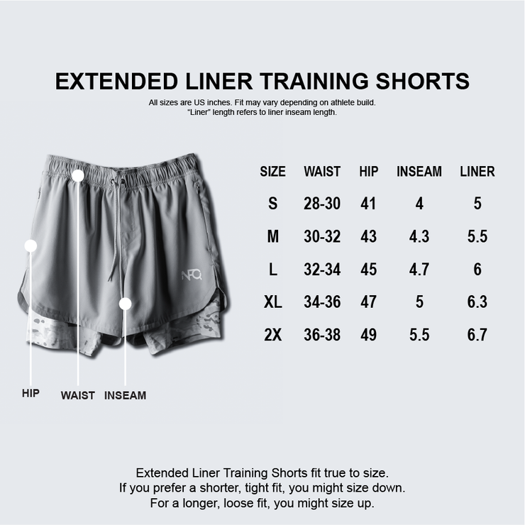 MultiPattern Alpine Extended Liner Concrete Training Shorts